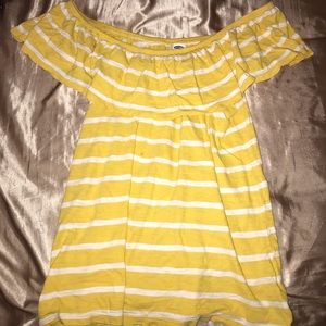 Yellow off the shoulder shirt